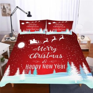 2019 Christmas Santa Claus #14 Duvet Cover Pillowcase Bedding Set Home Decor BS0489