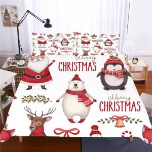 2019 Christmas Santa Claus #6 Duvet Cover Pillowcase Bedding Set Home Decor BS1464