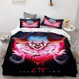 2019 Stephen King IT Chapter Two 2 Pennywise Scary Clown #14 Duvet Cover Pillowcase Bedding Set BS2424