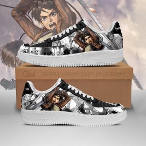 Aot Eren Air Force Sneakers Attack On Titan Anime Shoes Mixed Manga