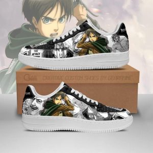 Aot Scout Eren Air Force Sneakers Attack On Titan Anime Shoes Mixed Manga AF0038