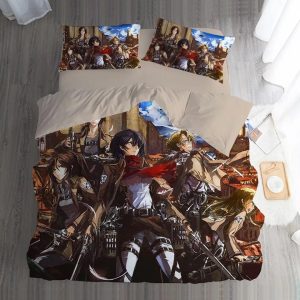 Attack on Titan #1 Duvet Cover Pillowcase Bedding Set Home Bedroom Decor BS1368