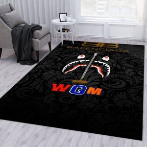 Balenciaga Shark Area Rug Bedroom Rug Floor Decor R0725