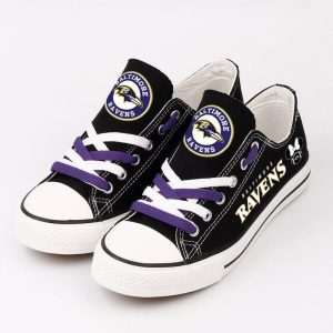 Baltimore Ravens NFL Football 3 Gift For Fans Low Top Custom Canvas Shoes LT0873
