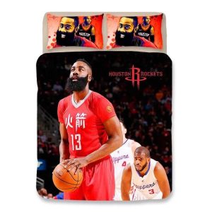Basketball Houston Rockets James Harden 13 Basketball #10 Duvet Cover Pillowcase Bedding Set Home Bedroom Decor BS0268