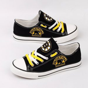 Boston Bruins NHL Hockey 2 Low Top Custom Canvas Shoes