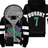 Brooklyn Nets Kevin Durant 7 2020 Nba Black Unisex Fleece Hoodie