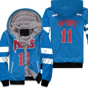 Brooklyn Nets Kyrie Irving 11 2020 Nba Blue Unisex Fleece Hoodie