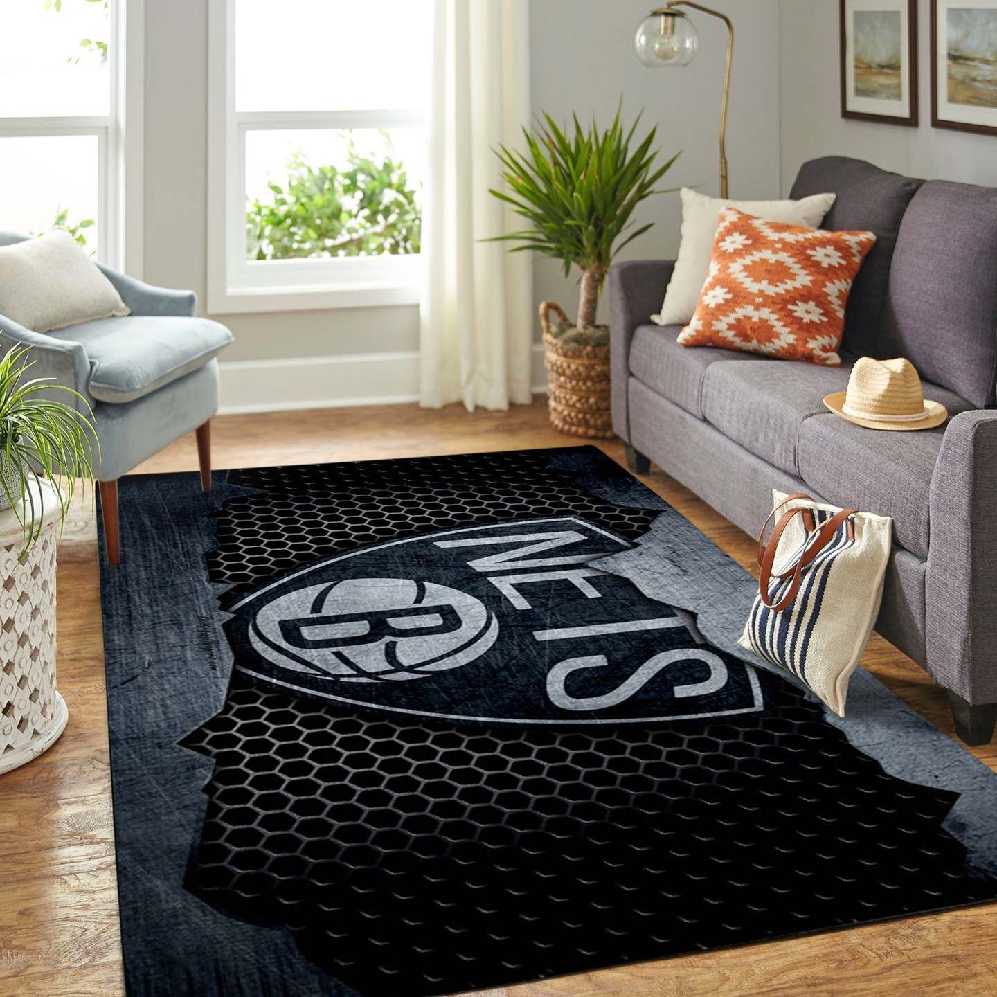 Brooklyn-Nets-Rug-Basketball-Floor-Decor Brooklyn Nets Rug Basketball Floor Decor