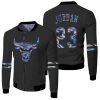 Bulls Michael Jordan Iridescent Holographic Black Inspired Fleece Bomber Jacket