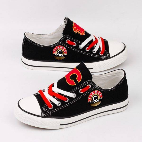 Calgary-Flames-NHL-Hockey-1-Gift-For-Fans-Low-Top-Custom-Canvas-Shoes Calgary Flames NHL Hockey 1 Gift For Fans Low Top Custom Canvas Shoes