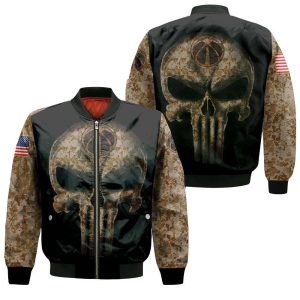 Camouflage Skull Washington Wizards American Flag Bomber Jacket BBJ0016
