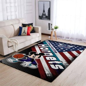 Charlotte Hornets NBA Team Logo Mickey Us Style Nice Gift Home Decor Rectangle Area Rug R0961