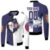 Chicago Bears And Chicago Cubs Heartbeat Love Ripped 3D Personalized Fleece Bomber Jacket