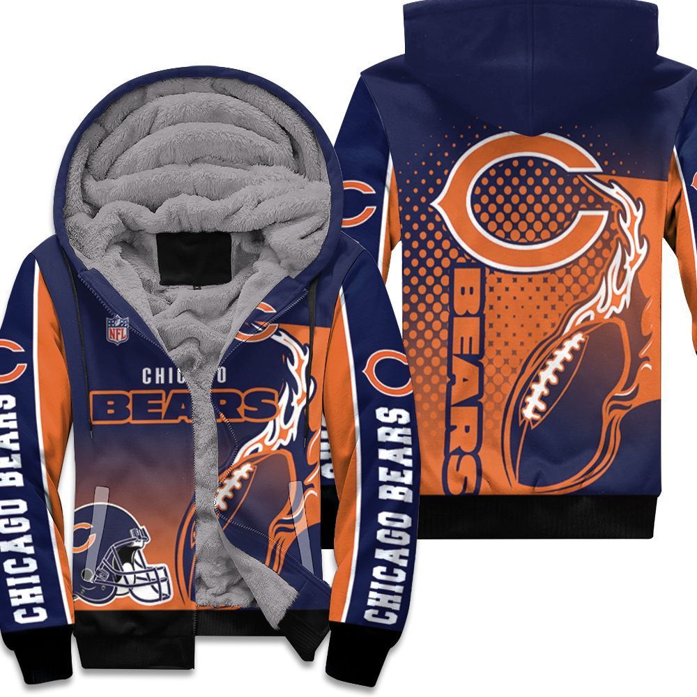 Chicago-Bears-Nfl-Bomber-3D-Unisex-Fleece-Hoodie Chicago Bears Nfl Bomber 3D Unisex Fleece Hoodie