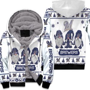 Christmas Gnomes Milwaukee Brewers Ugly Sweatshirt Christmas 3D Unisex Fleece Hoodie