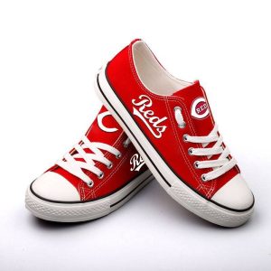 Cincinnati Reds MLB Baseball 2 Gift For Fans Low Top Custom Canvas Shoes LT1099