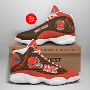 Cleveland Browns 02 Jordan 13 Personalized Shoes Cleveland Browns 02 Customized Name Sneaker JD130236