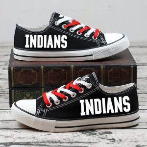 Cleveland Indians MLB Baseball 2 Gift For Fans Low Top Custom Canvas Shoes LT0447