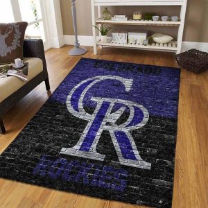 Colorado Rockies MLB Baseball Area Rug, Baseball Floor Decor R0260