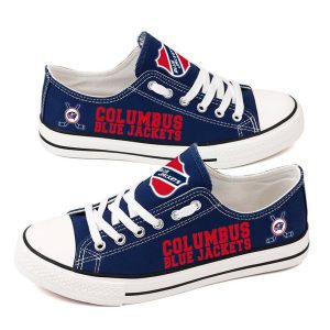 Columbus Blue Jackets NHL Hockey 2 Gift For Fans Low Top Custom Canvas Shoes LT0108