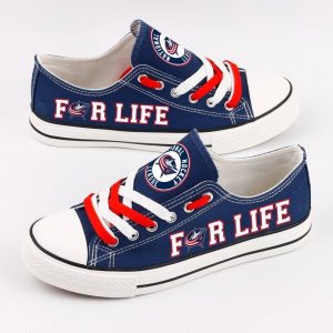 Columbus Blue Jackets NHL Hockey For Life Gift For Fans Low Top Custom Canvas Shoes LT0589