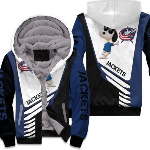 Columbus Blue Jackets Snoopy For Fans 3D Unisex Fleece Hoodie