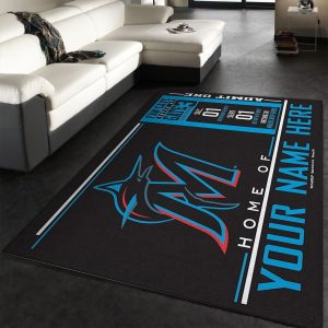 Customizable Miami Marlins Wincraft Personalized Area Rug Living Room Rug Floor Decor R2039