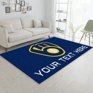 Customizable Milwaukee Brewers Personalized Accent Rug Area Rug For Christmas Bedroom