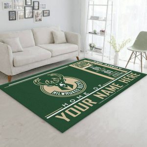 Customizable Milwaukee Bucks Wincraft Personalized NBA Area Rug Living Room Rug R3881
