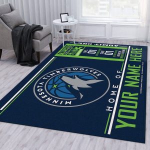 Customizable Minnesota Timberwolves Wincraft Personalized NBA Area Rug Living Room Rug Home Decor Floor Decor R0960