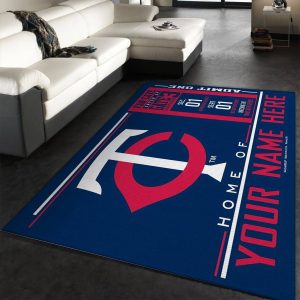 Customizable Minnesota Twins Wincraft Personalized MLB Team Logos Living Room Rug Floor Decor R1611