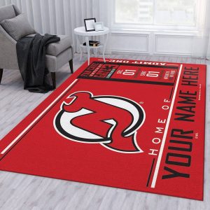 Customizable New Jersey Devils Wincraft Personalized NHL Rug Bedroom Rug Halloween Gift R4133