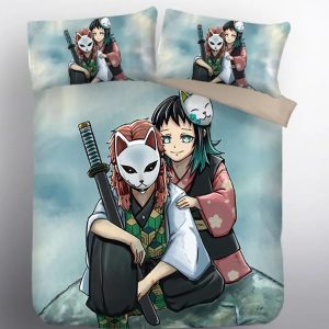 Demon Slayer Kimetsu no Yaiba Sabito Makomo #9 Duvet Cover Pillowcase Bedding Set