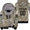 Detroit Tigers Camouflage Veteran Personalized Olive Unisex Fleece Hoodie