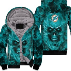 Dolphins Nfl Fans Skull Unisex Fleece Hoodie