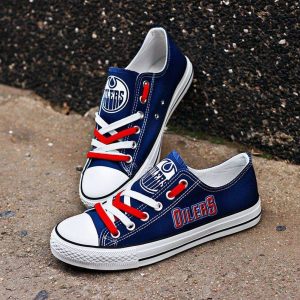Edmonton Oilers NHL Hockey 4 Gift For Fans Low Top Custom Canvas Shoes LT0649