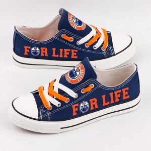 Edmonton Oilers NHL Hockey For Life Gift For Fans Low Top Custom Canvas Shoes LT0577