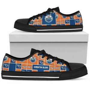Edmonton Oilers NHL Hockey 2 Low Top Sneakers Low Top Shoes LT0017