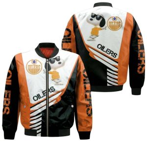 Edmonton Oilers Snoopy For Fans 3D Bomber Jacket BBJ1844