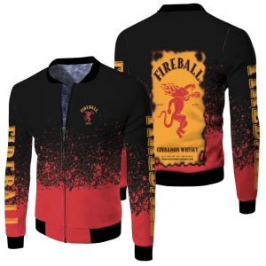Fireball Cinnamon Whisky Logo For Wine Lover 3D Fleece Bomber Jacket FBJ0398