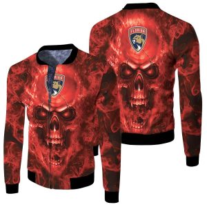 Florida Panthers MLB Fans Skull Fleece Bomber Jacket