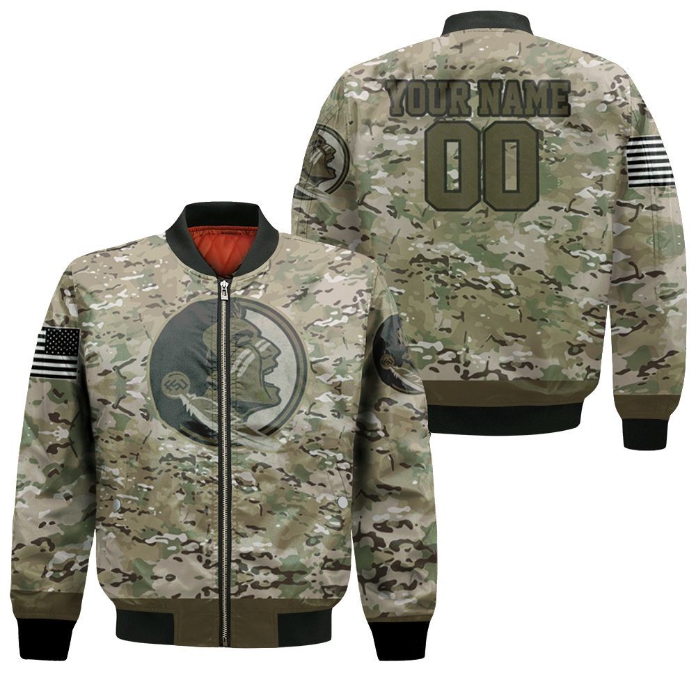 Florida State Seminoles Camo Pattern 3D Personalized Bomber Jacket ...