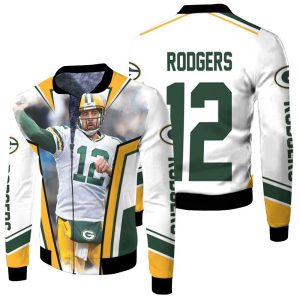Green Bay Packer Aaron Rodgers Legendary Fleece Bomber Jacket FBJ1439