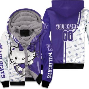 Hello Kitty Hug Kentucky Wildcats Logo 3D Personalized Unisex Fleece Hoodie