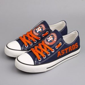 Houston Astros MLB Baseball 2 Football Gift For Fans Low Top Custom Canvas Shoes