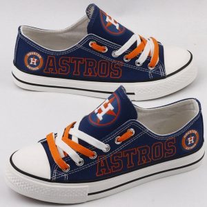 Houston Astros MLB Baseball 3 Football Gift For Fans Low Top Custom Canvas Shoes