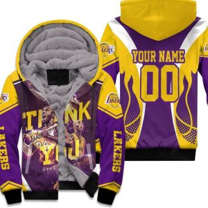 In Memories Kobe Bryant 24 Los Angeles Lakers Thank You Personalized Unisex Fleece Hoodie