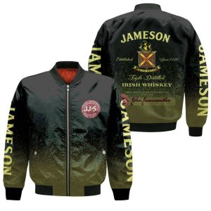 Jameson Irish Whiskey Triple Distilled Logo For Lovers 3D Bomber Jacket BBJ1590