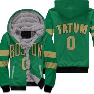 Jayson Tatum Boston Celtics 2020 Finished City Edition Kelly Green Unisex Fleece Hoodie